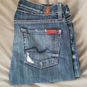 7 For All Mankind Blue Straight Leg Jeans
